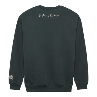 Homme Femme Embroidered "Global Logo" Crewneck - Charcoal