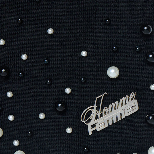 Homme Femme Pearl Beanie - Black