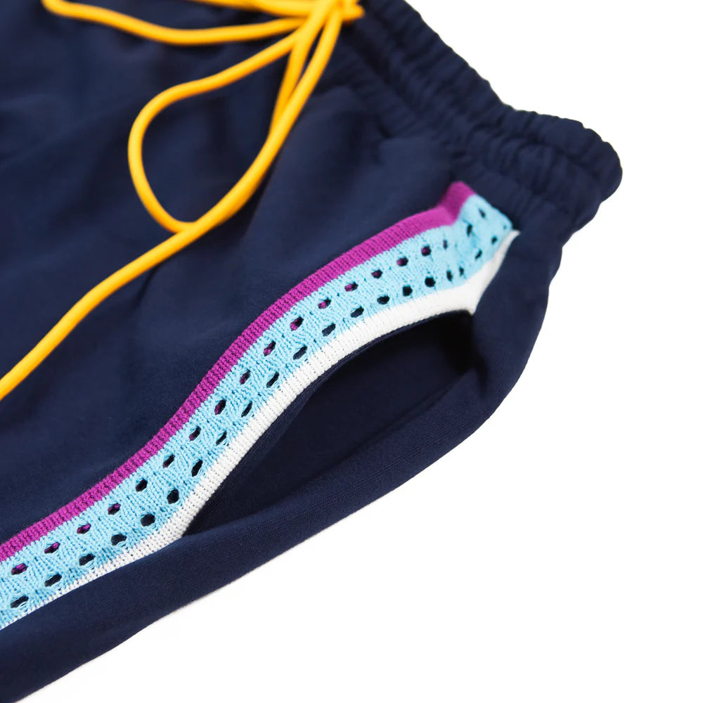 Diet Starts Monday Crochet Panel Pants - Blue