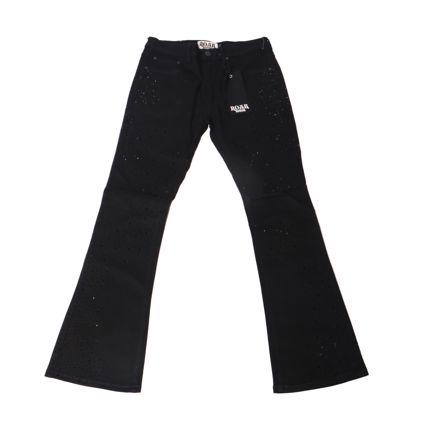 Roar Golden Rhinestone Denim - Black