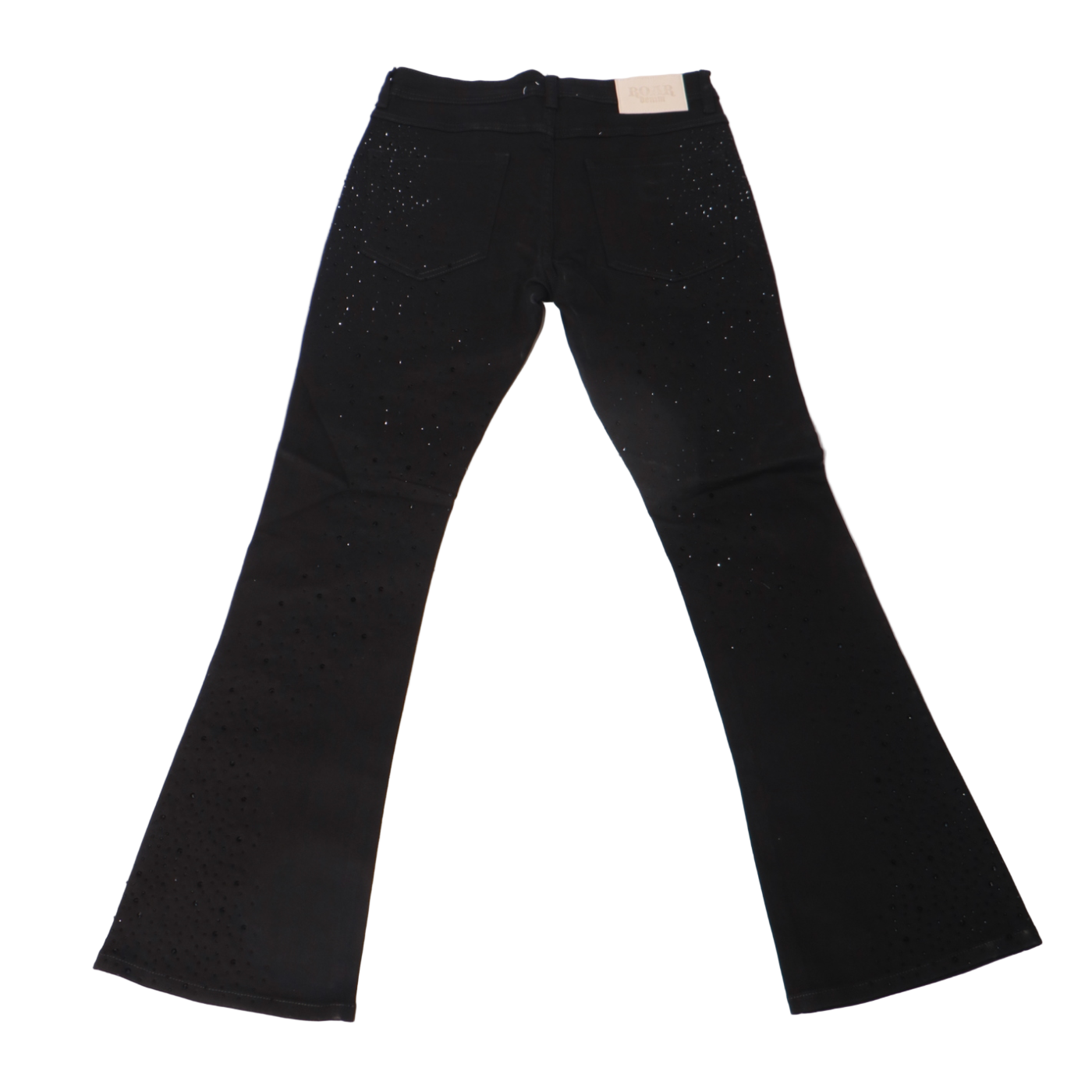 Roar Golden Rhinestone Denim - Black