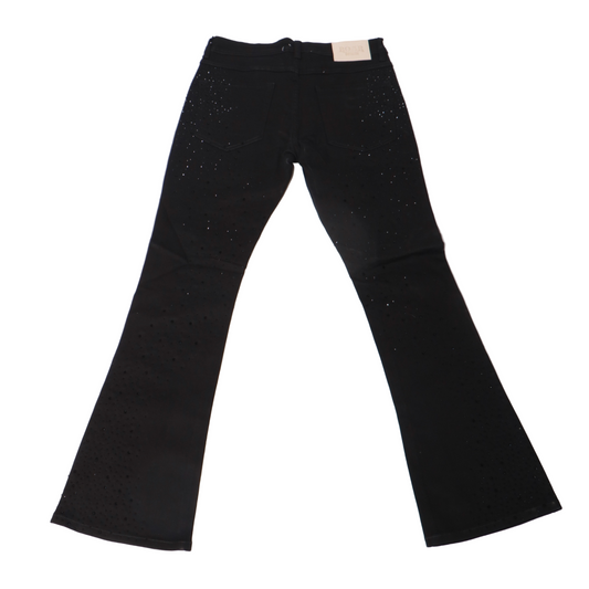 Roar Golden Rhinestone Denim - Black