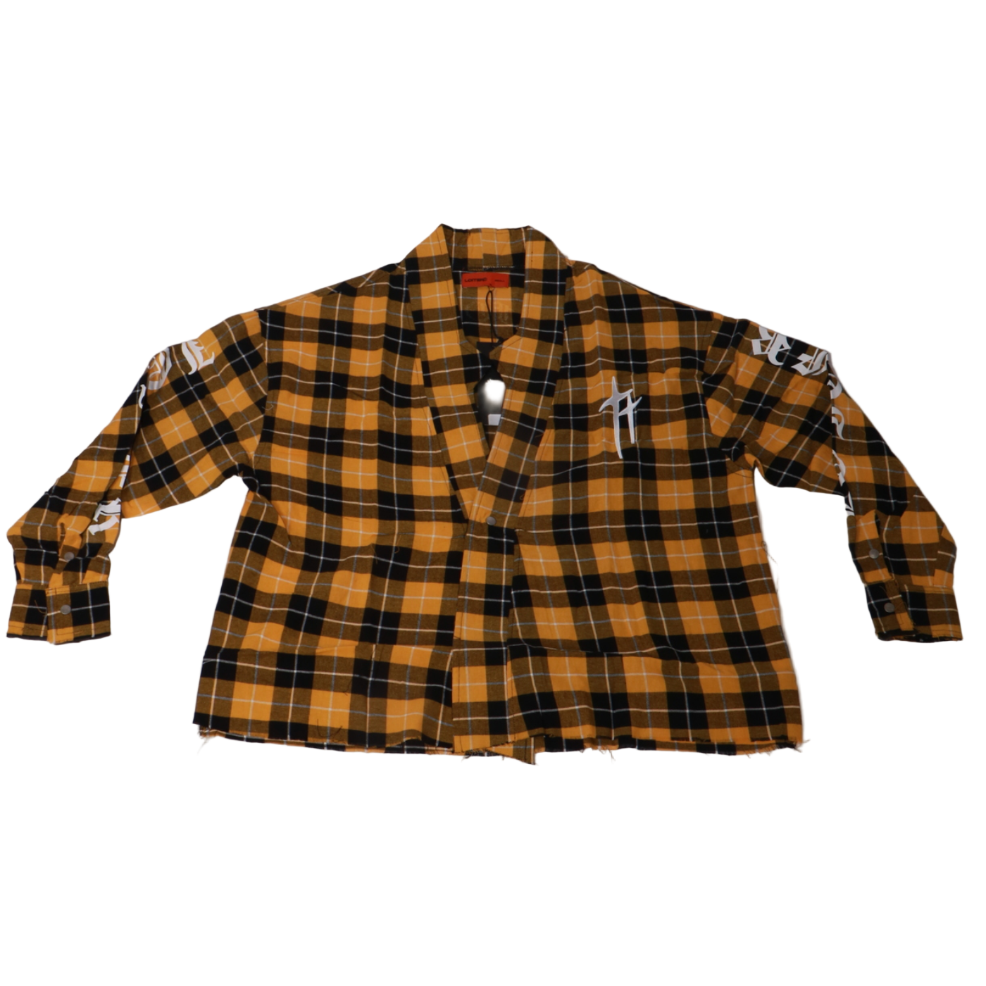 Loiter Kimono Flannel - Black/Yellow