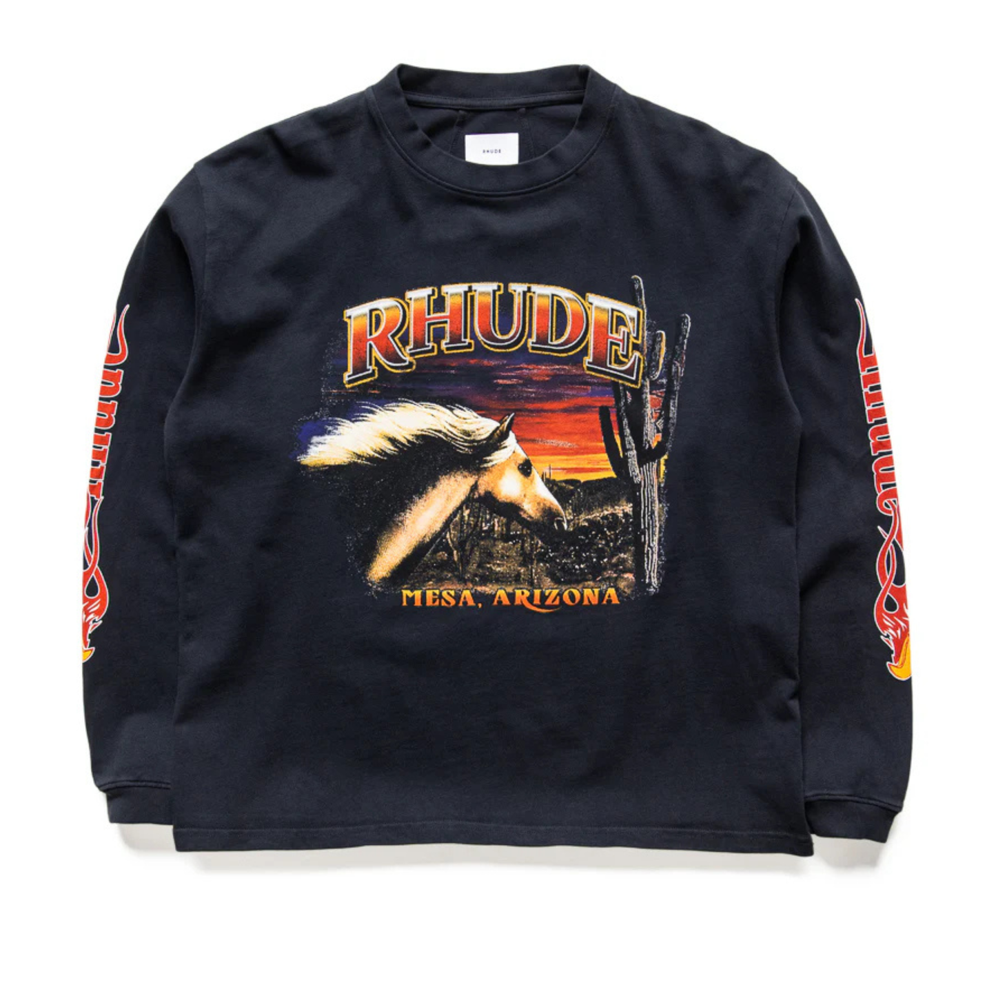 Rhude "Mesa Stallion" Long Sleeve Tee - "Vintage Black"