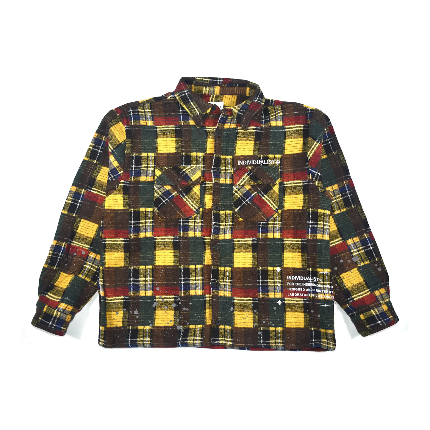 Individualist Splatter Flannel Shirt - Yellow