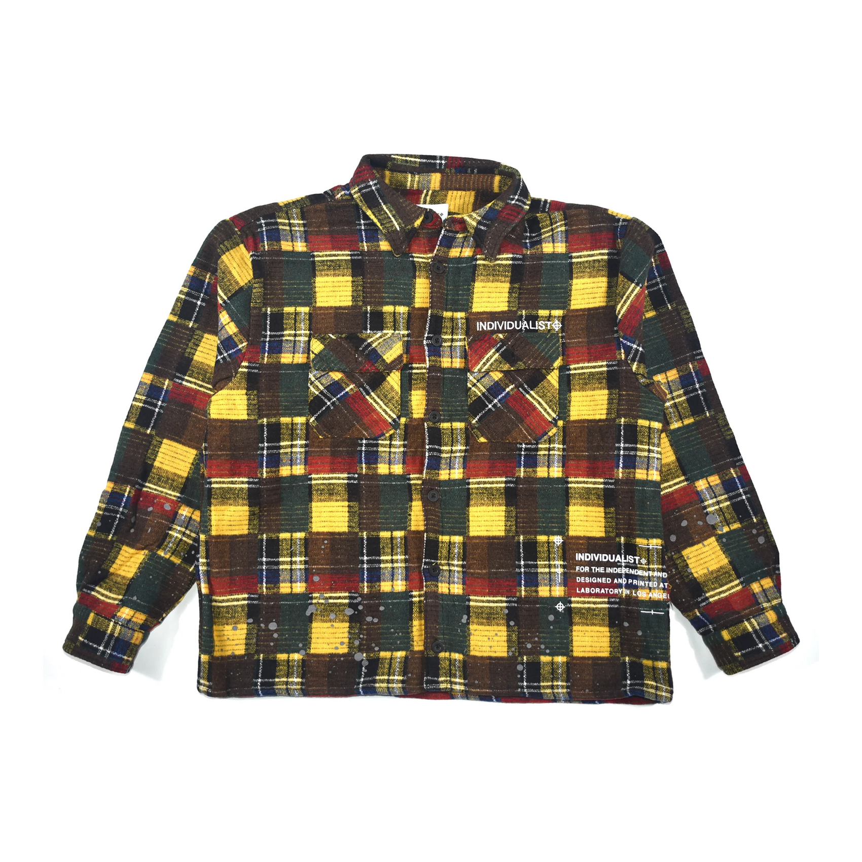 Individualist Splatter Flannel Shirt - Yellow