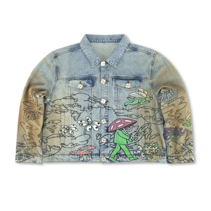 Wanted Apparel "Art Is War" Painter Denim Jacket - Light Blue