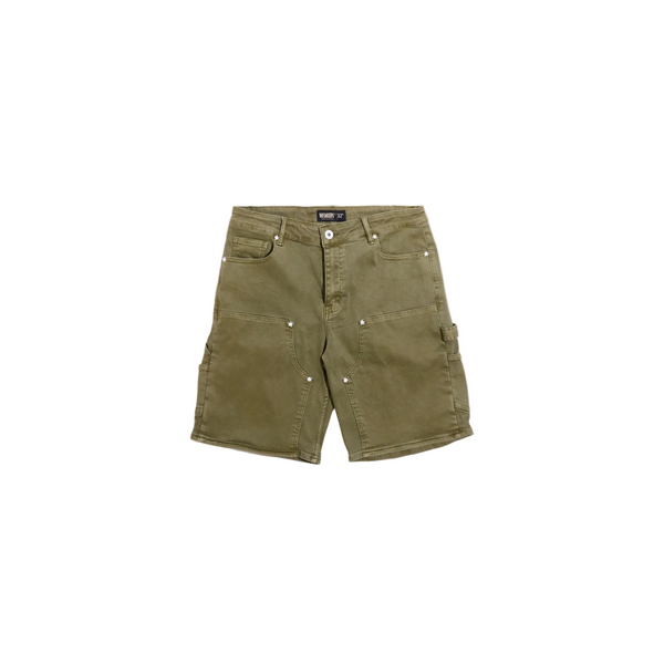 Memory Lane Carpenter Denim Short - "Olive"