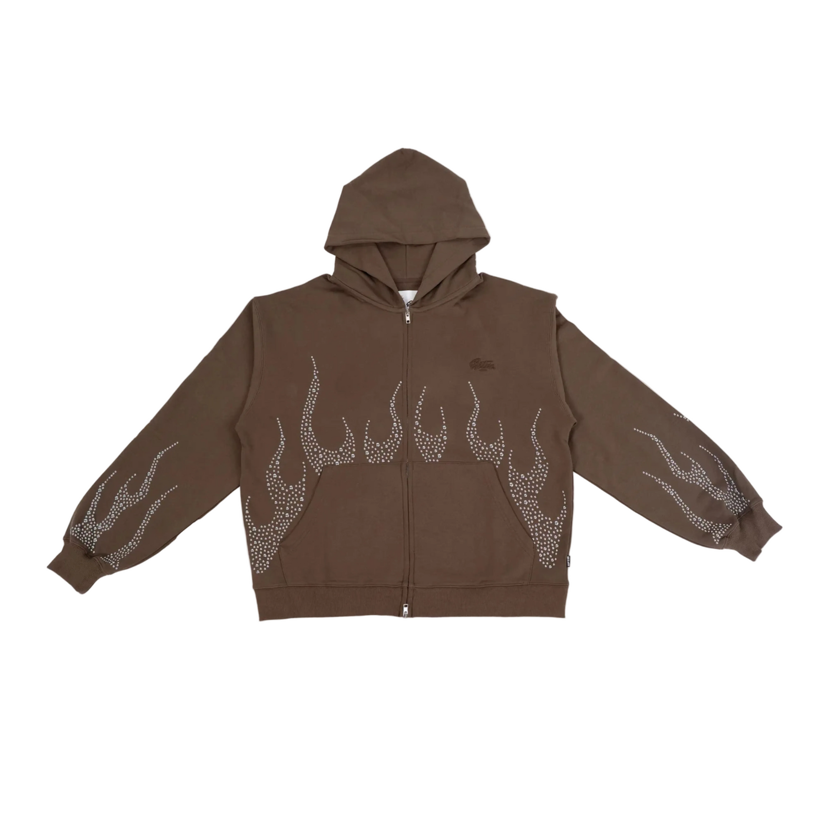 EPTM Metal Flame Zip-Up Hoodie - Brown