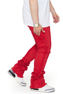 Valabasas "V-ESNTL" Super Stacked Denim - Red — Red | Sole Play Dothan AL
