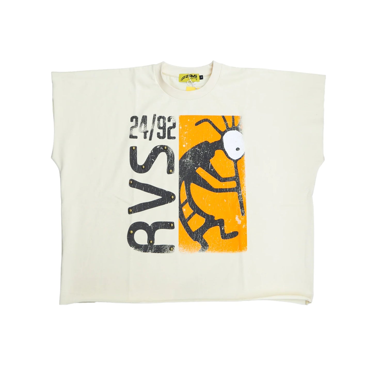 RVS Labs "Artifact" Cut-Off Tee - Cream
