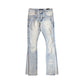 Embellish Level Flare Denim - Sky Wash