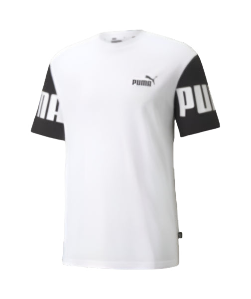 Puma Power Colorblock Tee - White/Black