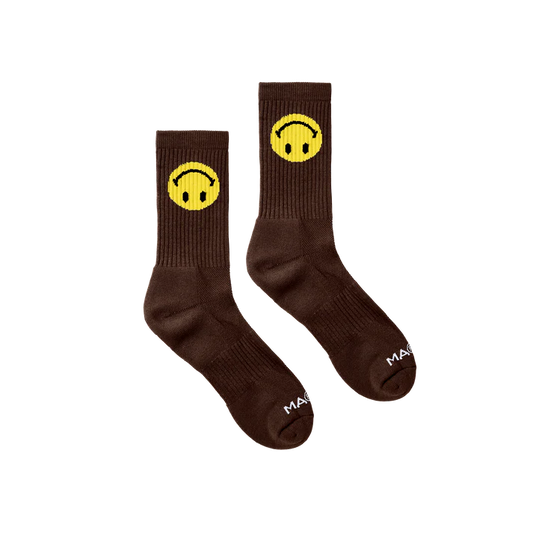 Market Smiley Upside Down Socks - Brown