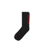 Purple Core Crew Wordmark Sock - Black/Red