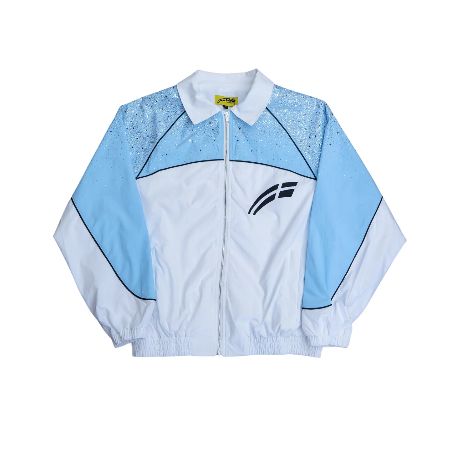 RVS Labs "Astral" Zip Windbreaker - White/Sky Blue