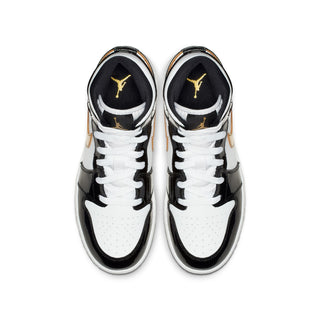 Big Kid's Air Jordan 1 Mid SE - "Black Metallic Gold"