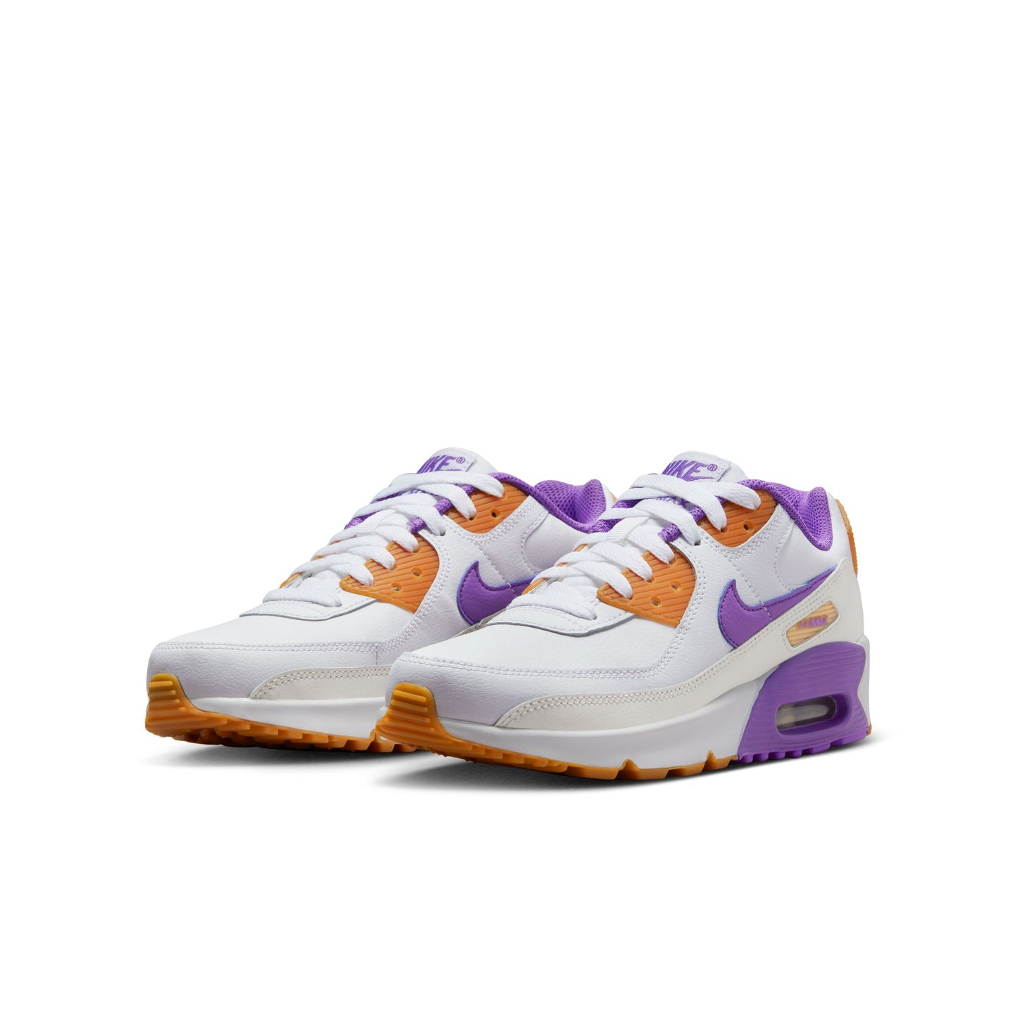 Grade School Nike Air Max 90 LTR - White/Action Grape