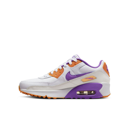 Grade School Nike Air Max 90 LTR - White/Action Grape
