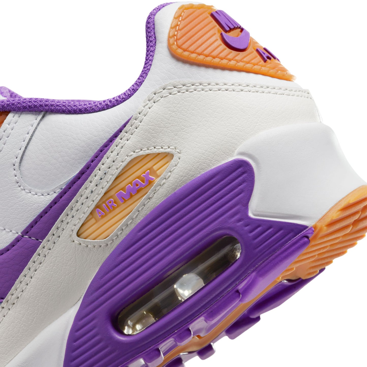 Grade School Nike Air Max 90 LTR - White/Action Grape