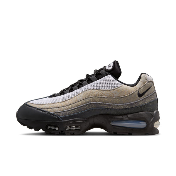 Men's Nike Air Max 95 Big Bubble Leather - "White/Black-Lt Graphite-Light Charcoal"