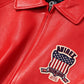 Avirex Icon Premium Leather Bomber Jacket - Salvage Red
