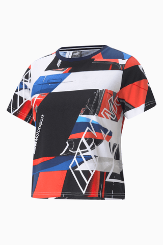 Puma Women's BMW Motorsports All Over Print Cropped T-Shirt - Multicolor