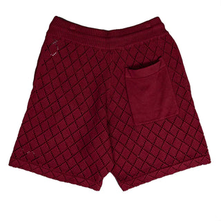 SINCLAIR CROCHET SHORTS | BURGUNDY