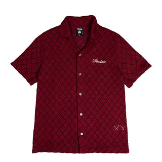 SINCLAIR CROCHET BUTTON DOWN | BURGUNDY