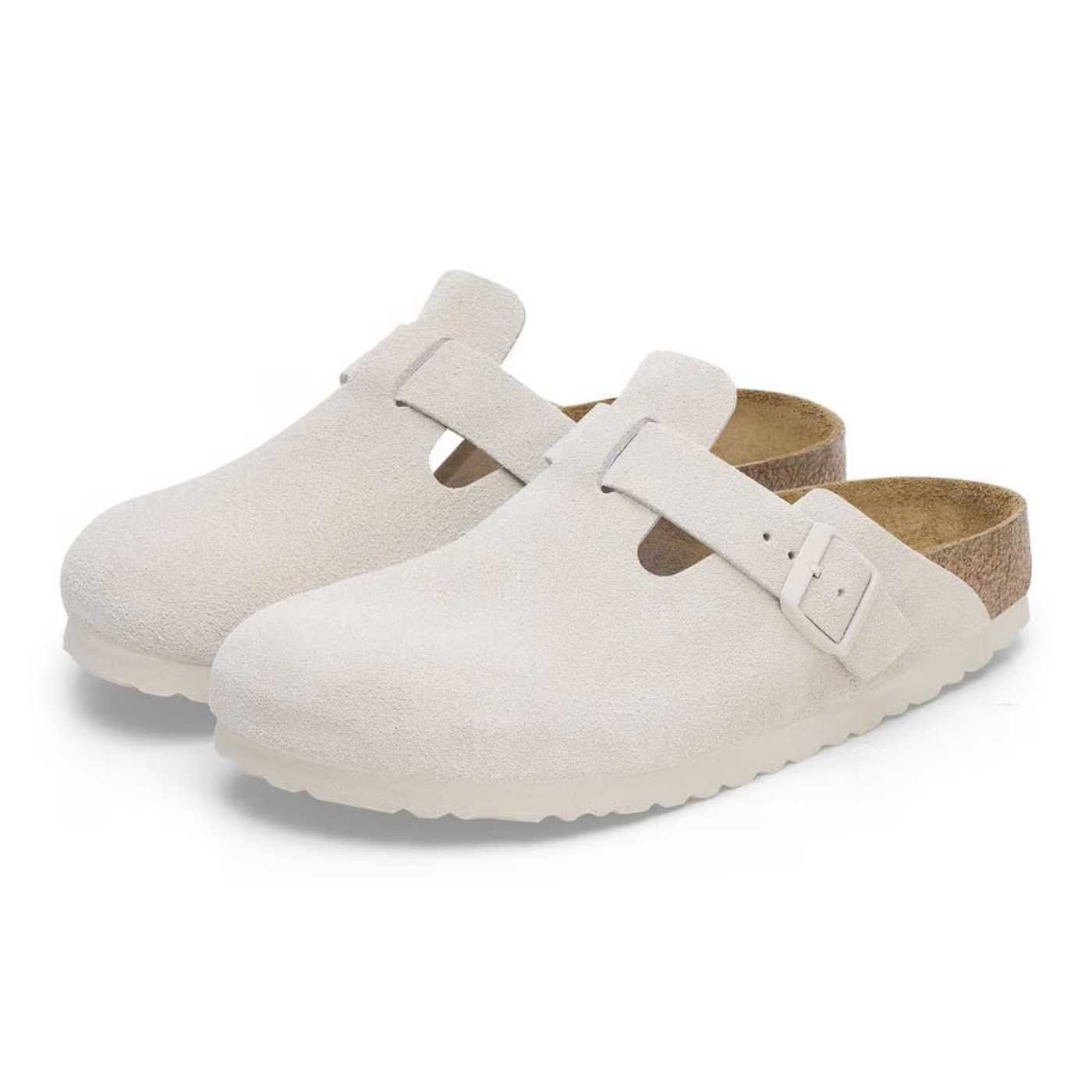 Birkenstock Boston Soft Footbed - "Antique White"