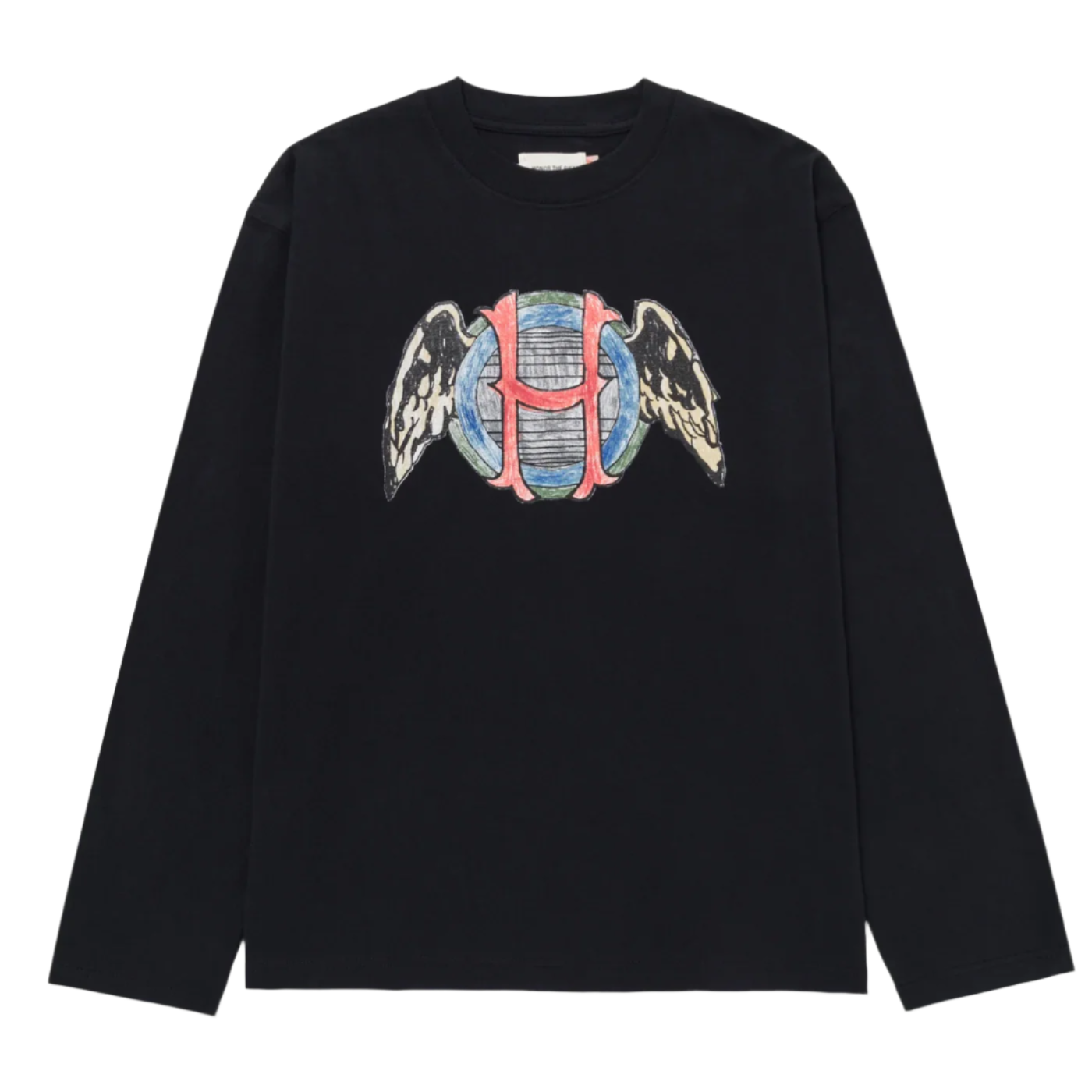 Honor The Gift Honor Wings Long Sleeve Tee - "Black"