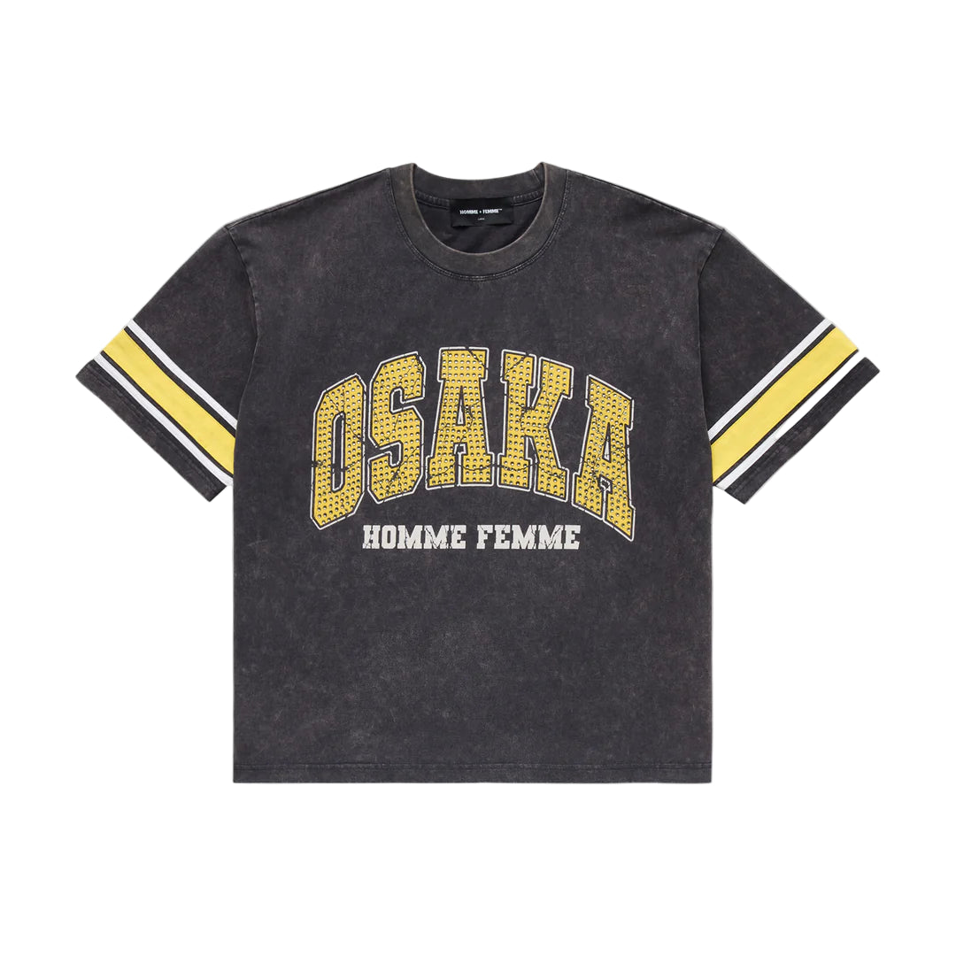 Homme Femme Osaka Rhinestone Tee - Black/Yellow