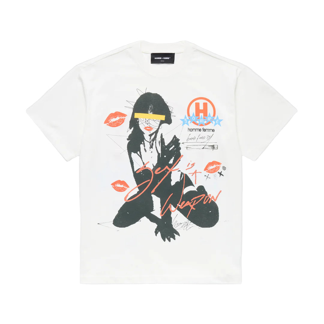 Homme Femme Sex Weapon Tee - White