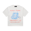 Homme Femme Trucker Cropped Tee - White