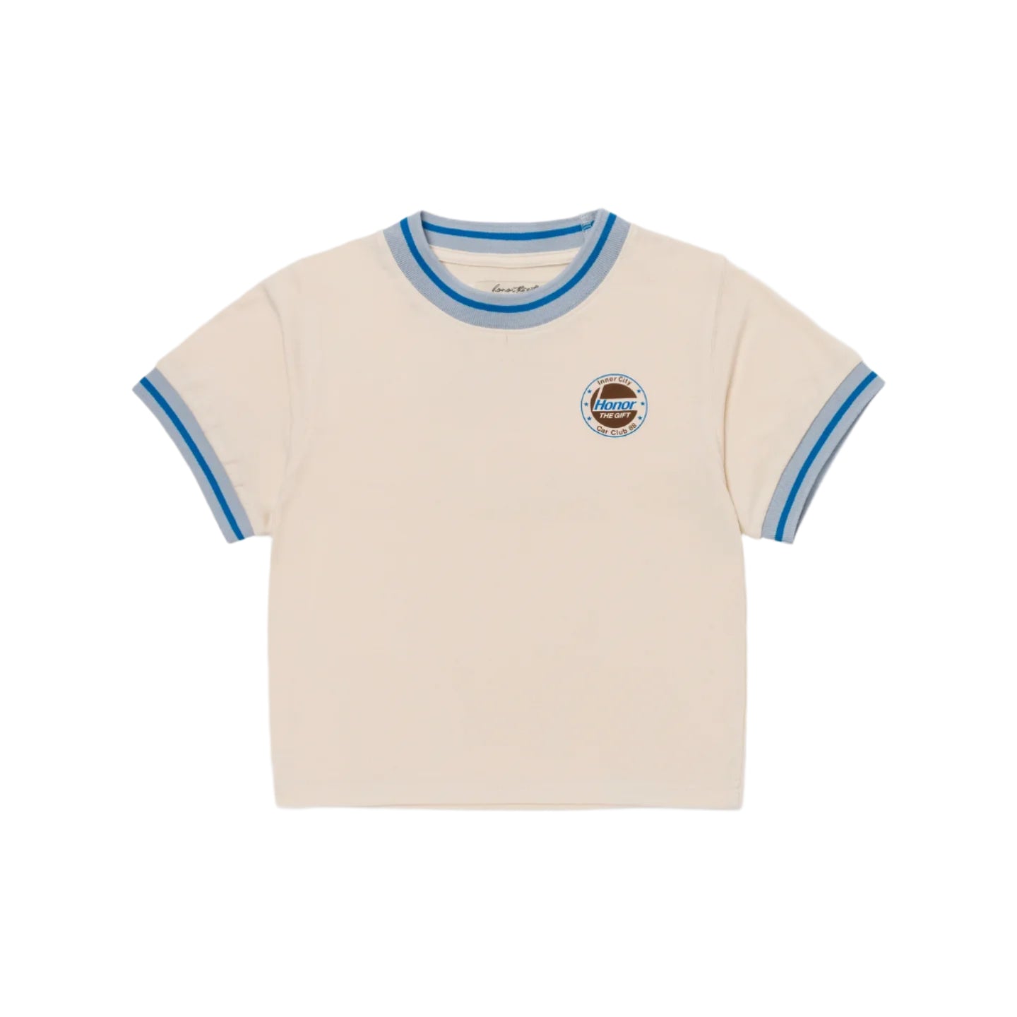 Honor The Gift Multi-Color Ringer Tee - Cream/Blue
