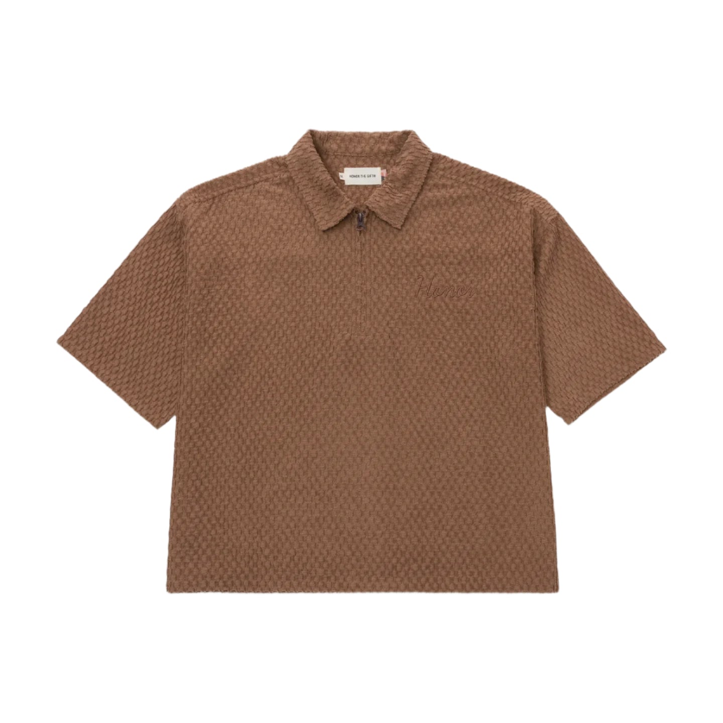 Honor The Gift Textured Knit Quarter Zip - Brown