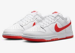 Men's Nike Dunk Low Retro - White/Picante Red
