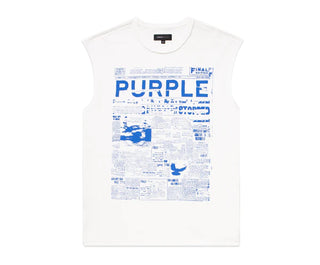 PURPLE TEXTURED JERSEY SLEEVELESS TEE