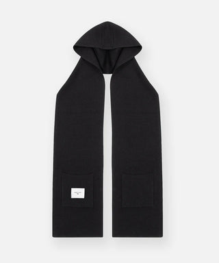 Paper Planes Solid Hooded Scarf - Black