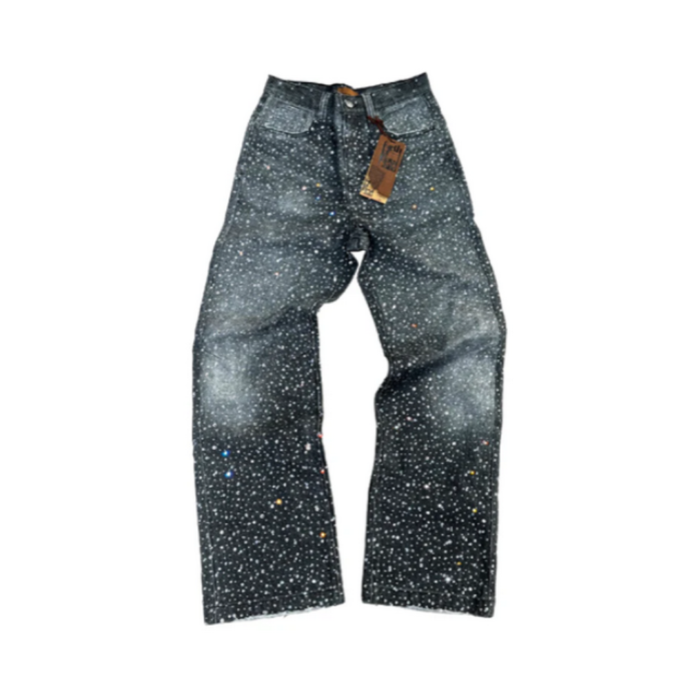 Birth Of Royal Child 3D Swarovski Boro Denim - Black