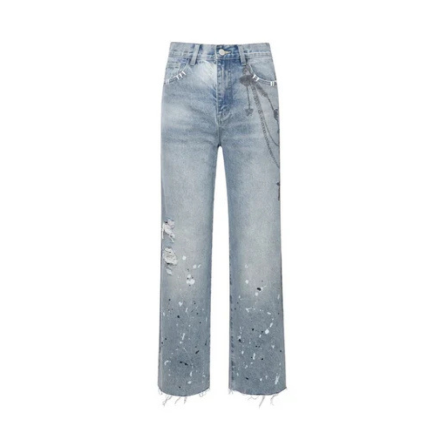 Birth Of Royal Child Printed Chains Denim