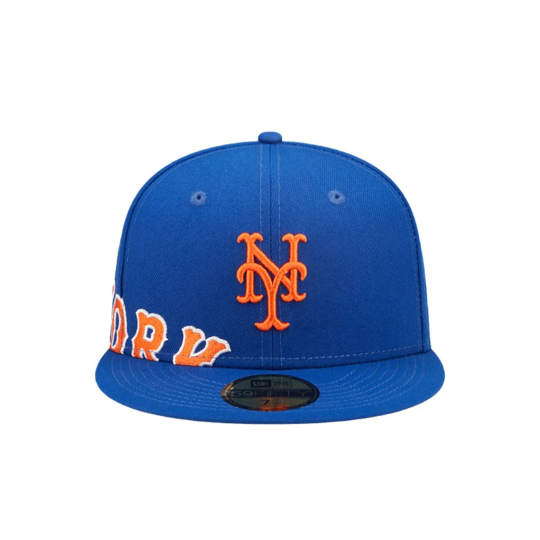 New Era 59Fifty New York Side Split Fitted Hat "Blue/Orange"