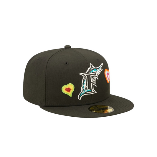New Era 59Fifty Florida Marlins Chain Stitch Heart - 