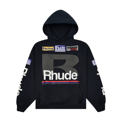 Rhude Petrol Patch Hoodie - Vintage Black