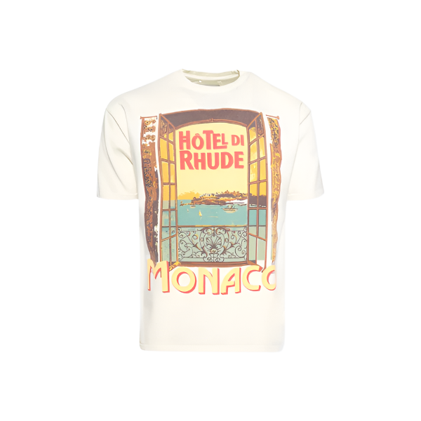 Rhude Hotel Di Monaco Tee - Vintage White