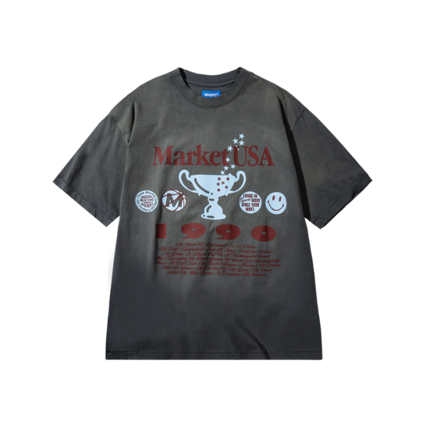 Market Smiley 1990 T-Shirt - Cement