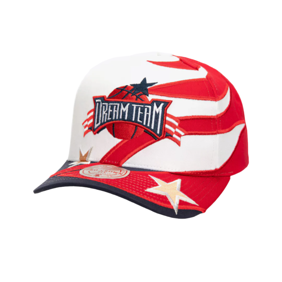 Mitchell & Ness x Just Don USA Dream Team Pro Crown Snapback - White/Red
