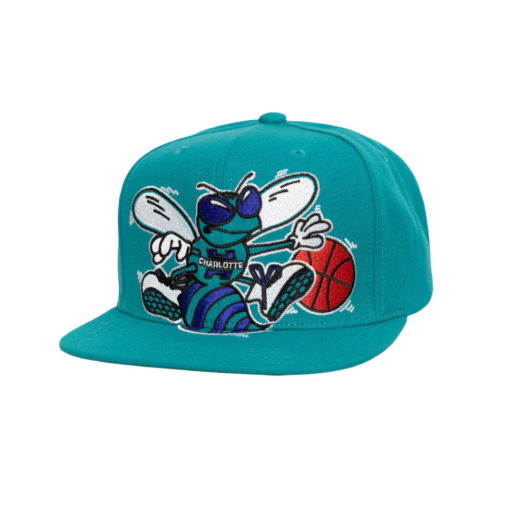 Mitchell & Ness Charlotte Hornets Hardwood Classics XL Logo Snapback - Teal