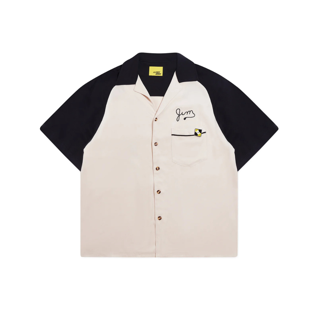 Diet Starts Monday Jim Button Up Shirt - Beige/Black