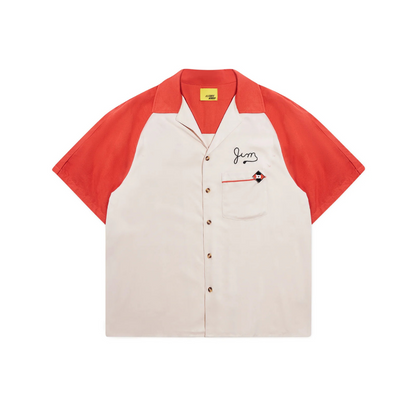 Diet Starts Monday Jim Button Up Shirt - Beige/Rust